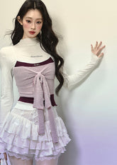 Slim Fit Half-High Collar Long Sleeve Tee